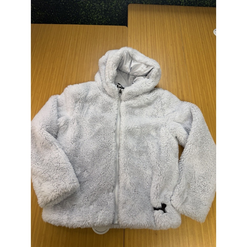 Under Armour Youth Fleece Cozy Jacket Xl Off White Zip Fuzzy Loungewear Soft